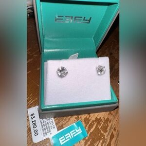 14K White Gold Lab Diamond Earrings